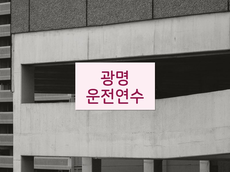 광명운전연수 후기